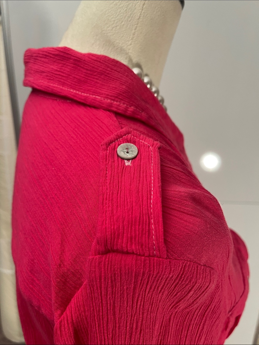 D&Co Raspberry Button-Down Shirt - Classic Collared Style - Picture 7 of 8